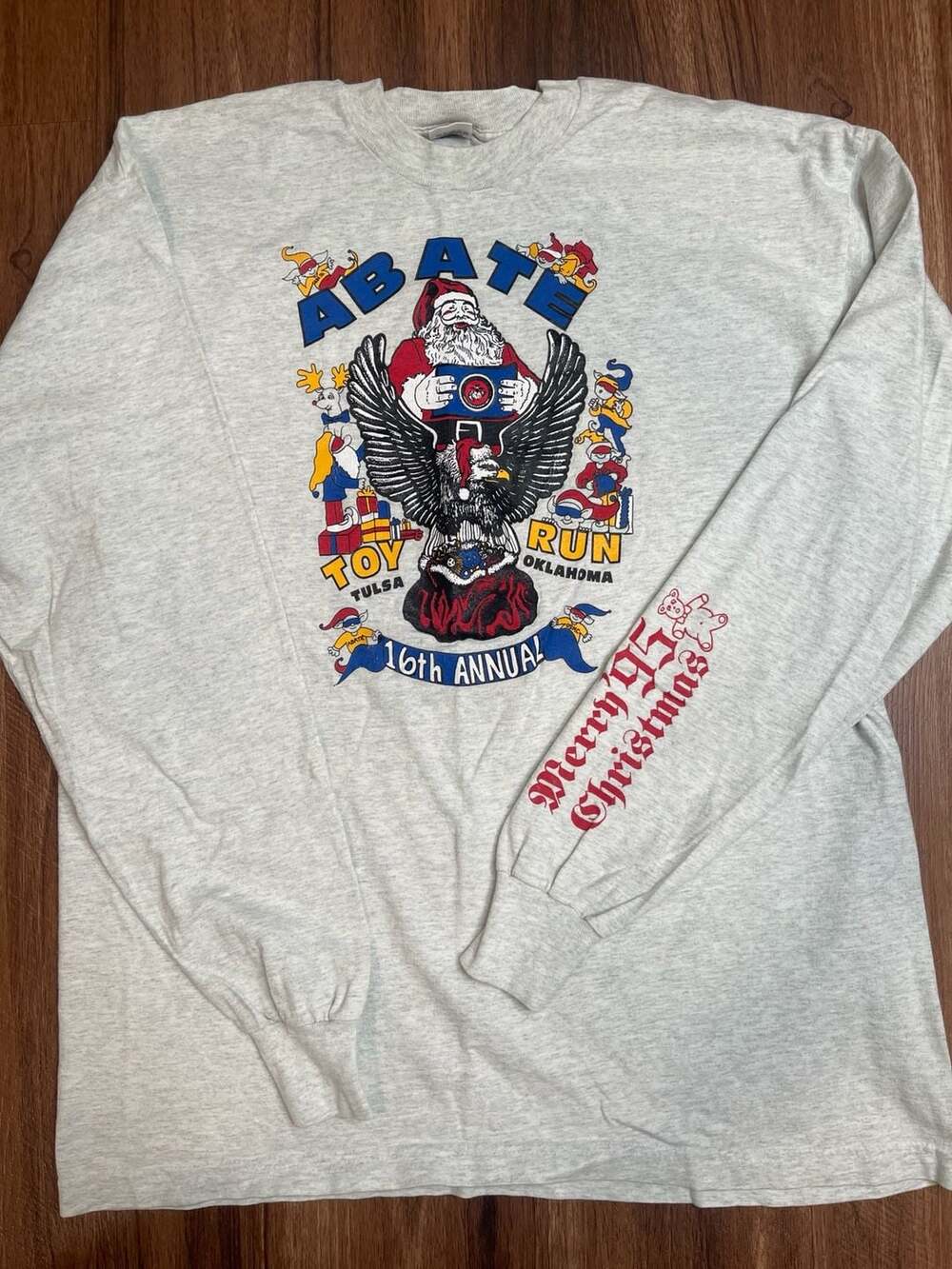 Vintage 1995 Abate Toy Run 16th Annual Long Sleeve Tee